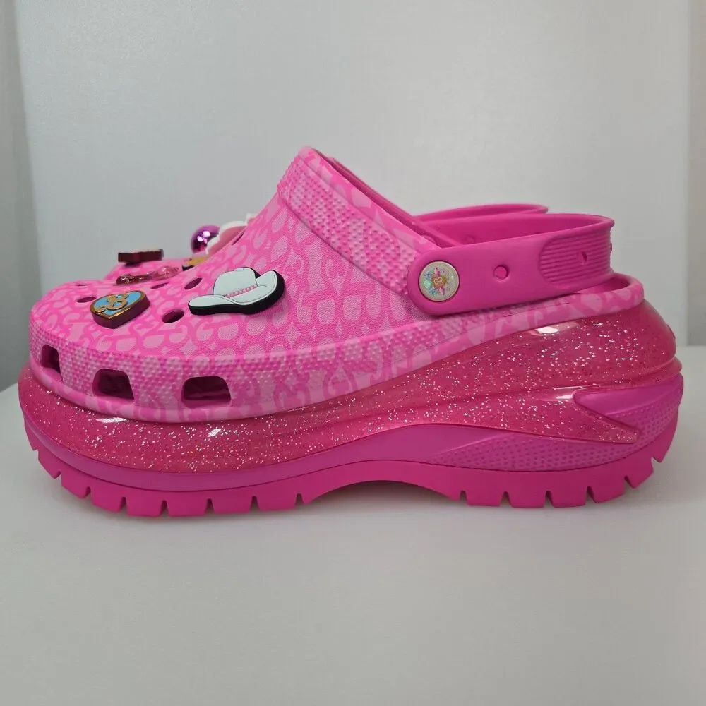 Crocs Barbie the Movie Mega Crush Clog Electric Pink Platform Mens 10 Women's 12